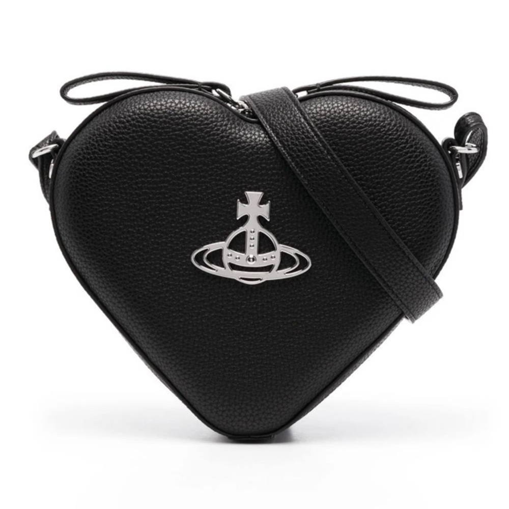 NWOT Vivienne Westwood Heart Crossbody Bag, Authentic Handbag - Black